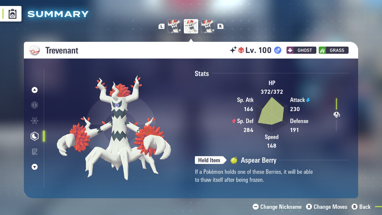 Pokemon Legends ZA Alpha Shiny Trevenant 6IV-EV Trained - Pokemon4Ever