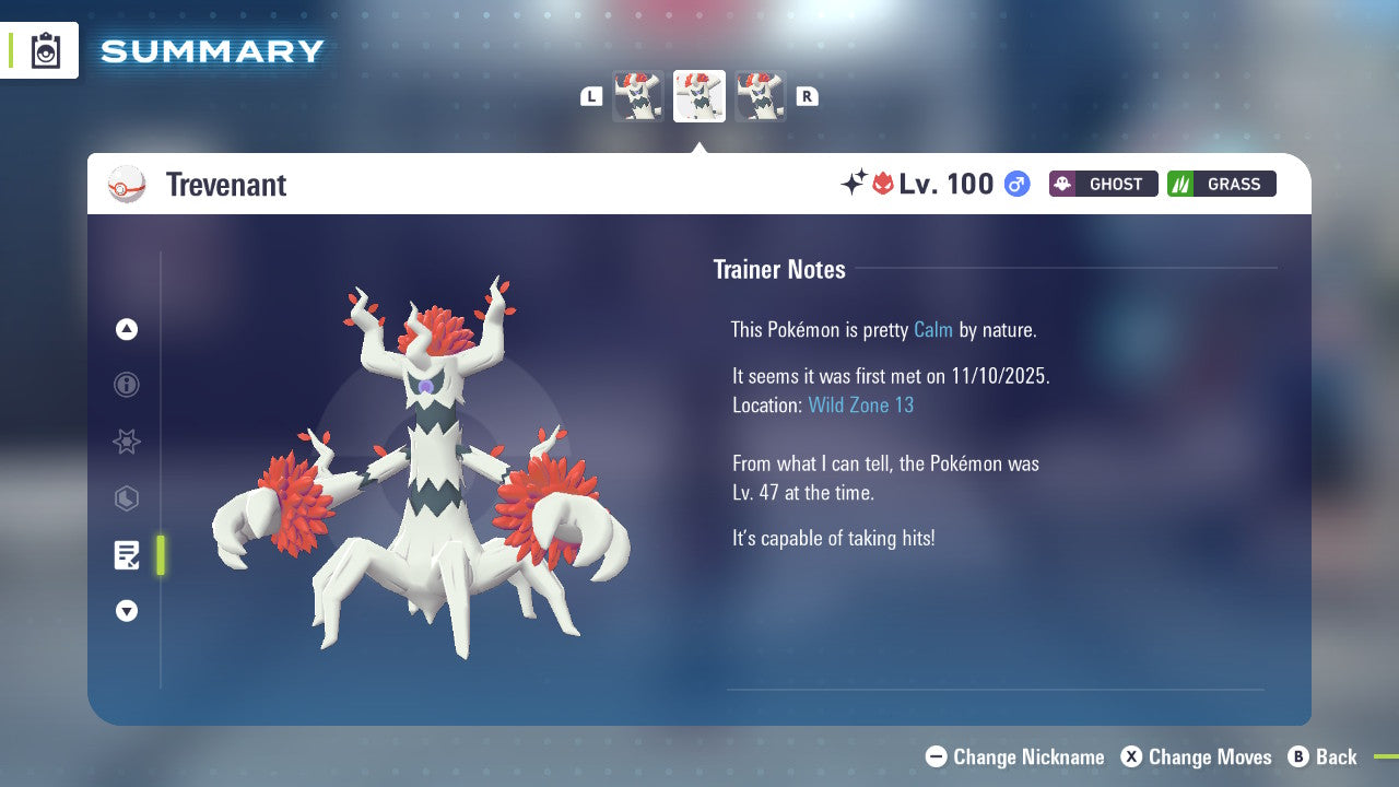 Pokemon Legends ZA Alpha Shiny Trevenant 6IV-EV Trained - Pokemon4Ever