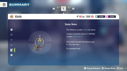 Pokemon Legends ZA Alpha Shiny Klefki 6IV-EV Trained - Pokemon4Ever