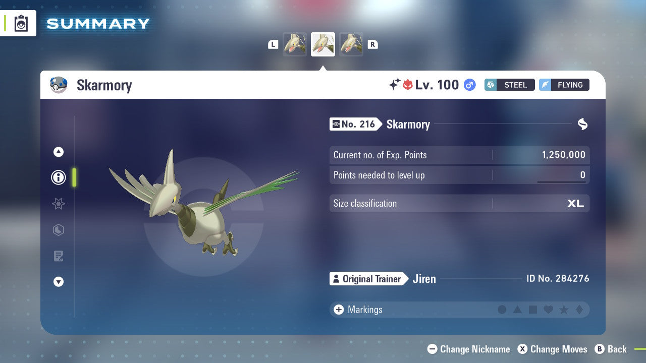 Pokemon Legends ZA Alpha Shiny Skarmory 6IV-EV Trained - Pokemon4Ever