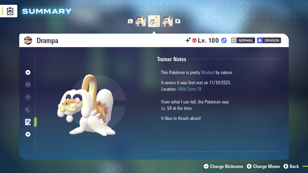 Pokemon Legends ZA Alpha Shiny Drampa 6IV-EV Trained - Pokemon4Ever