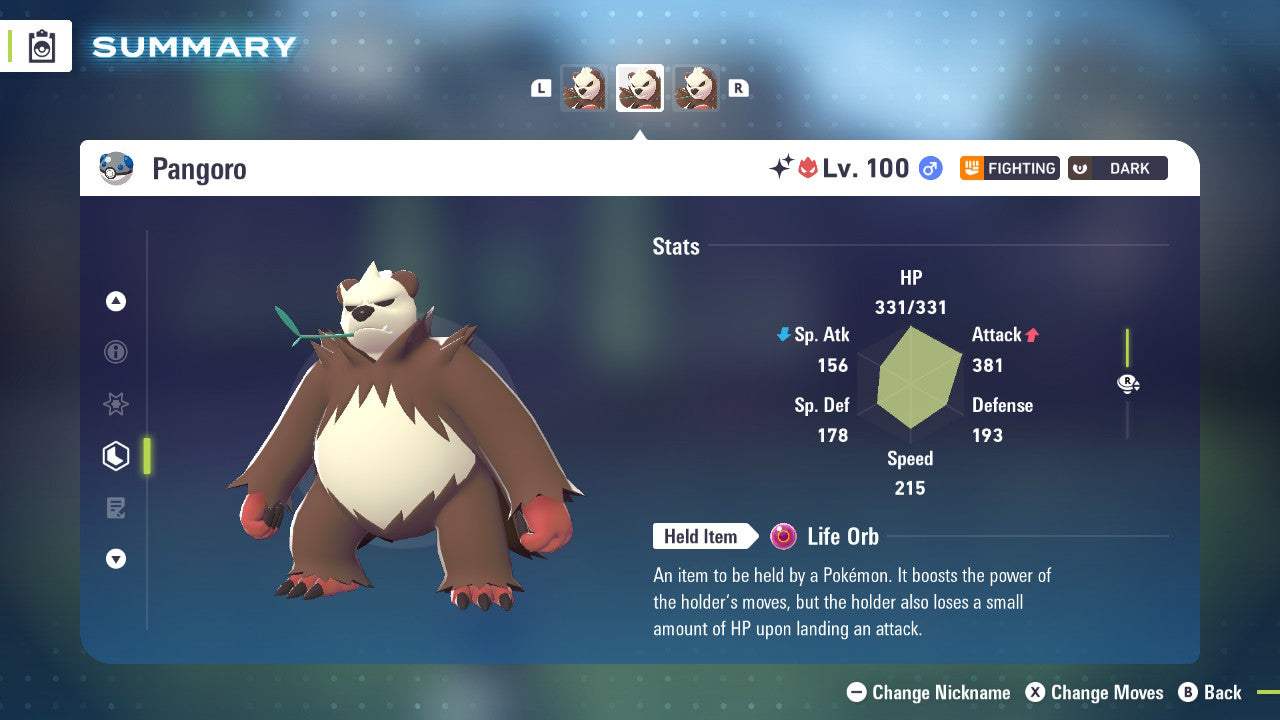 Pokemon Legends ZA Alpha Shiny Pangoro 6IV-EV Trained - Pokemon4Ever