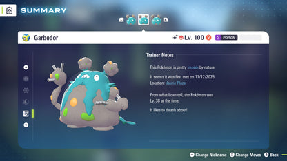 Pokemon Legends ZA Alpha Shiny Garbodor 6IV-EV Trained - Pokemon4Ever