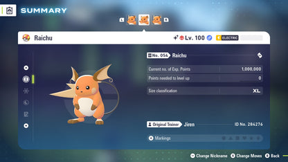 Pokemon Legends ZA Alpha Shiny Raichu 6IV-EV Trained - Pokemon4Ever