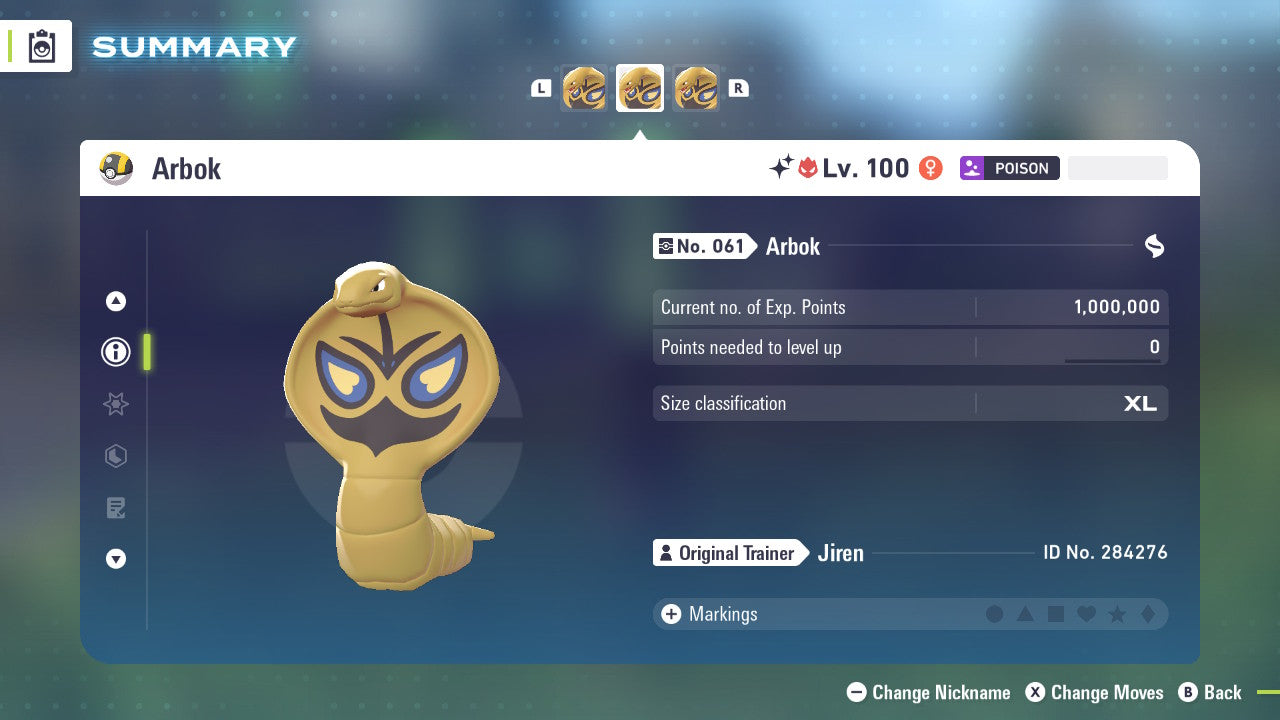 Pokemon Legends ZA Alpha Shiny Arbok 6IV-EV Trained - Pokemon4Ever