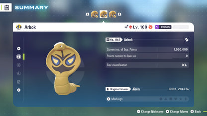 Pokemon Legends ZA Alpha Shiny Arbok 6IV-EV Trained - Pokemon4Ever