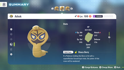 Pokemon Legends ZA Alpha Shiny Arbok 6IV-EV Trained - Pokemon4Ever