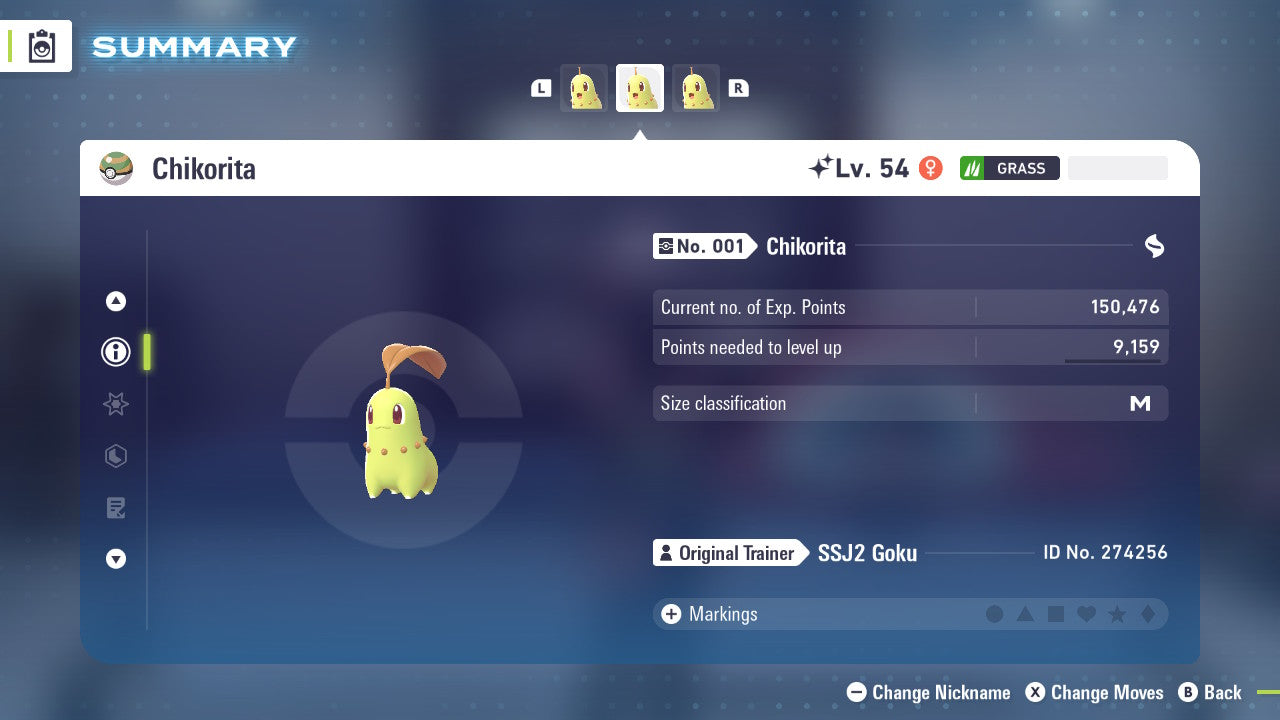 Pokemon Legends ZA Shiny Chikorita 6IV-EV Trained - Pokemon4Ever