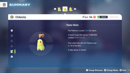 Pokemon Legends ZA Shiny Chikorita 6IV-EV Trained - Pokemon4Ever