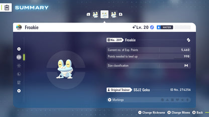 Pokemon Legends ZA Shiny Froakie 6IV-EV Trained - Pokemon4Ever