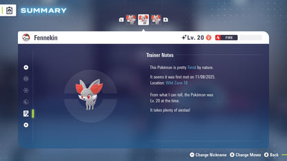 Pokemon Legends ZA Shiny Fennekin 6IV-EV Trained - Pokemon4Ever