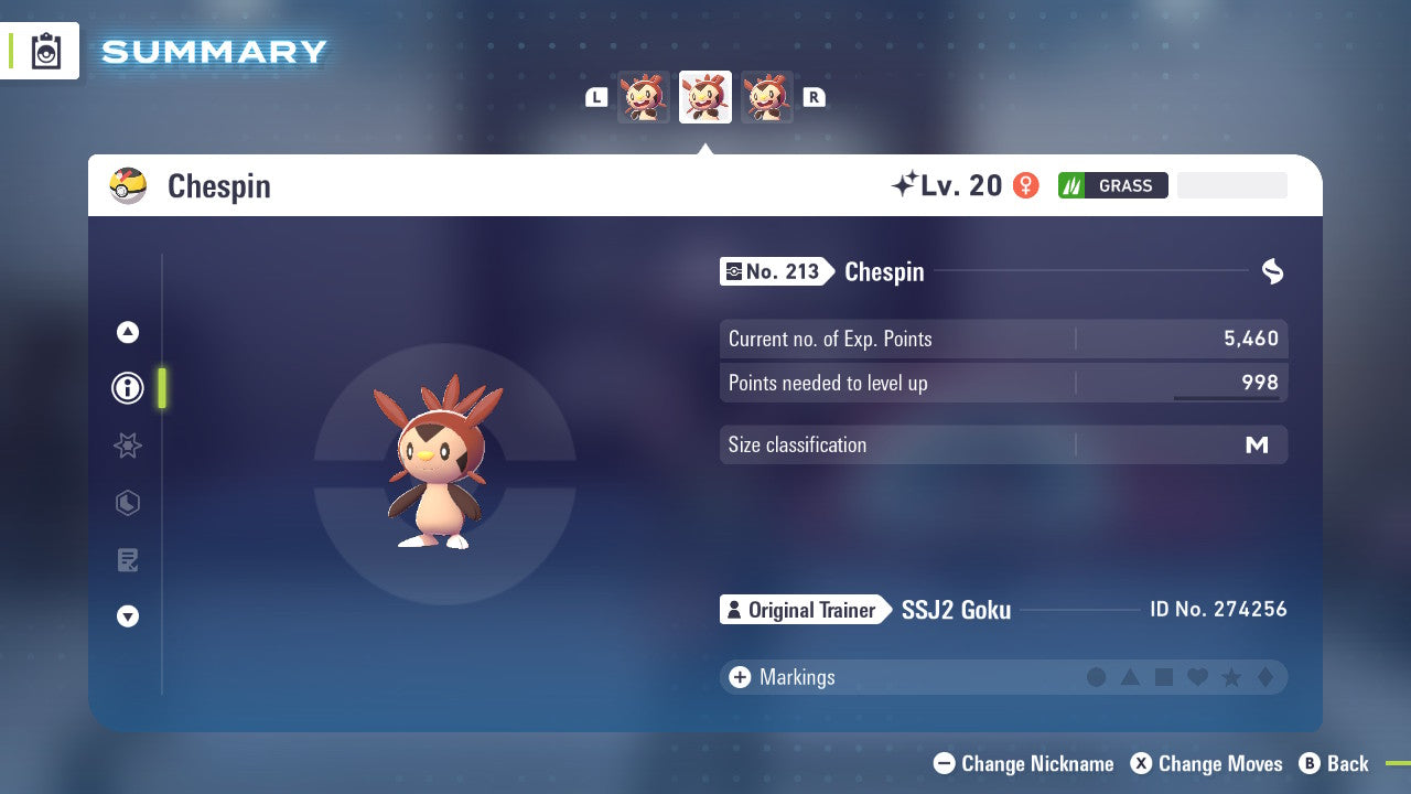 Pokemon Legends ZA Shiny Chespin 6IV-EV Trained - Pokemon4Ever