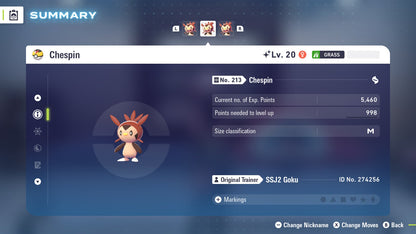 Pokemon Legends ZA Shiny Chespin 6IV-EV Trained - Pokemon4Ever