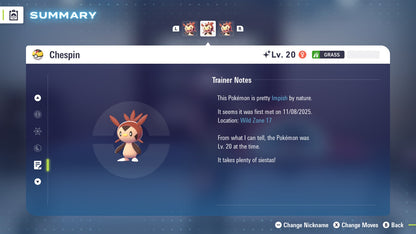 Pokemon Legends ZA Shiny Chespin 6IV-EV Trained - Pokemon4Ever
