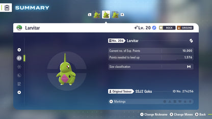 Pokemon Legends ZA Shiny Larvitar 6IV-EV Trained - Pokemon4Ever