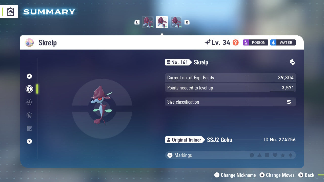 Pokemon Legends ZA Shiny Skrelp 6IV-EV Trained - Pokemon4Ever