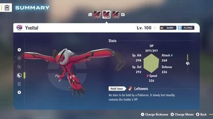 Pokemon Legends ZA Yveltal 6IV-EV Trained - Pokemon4Ever