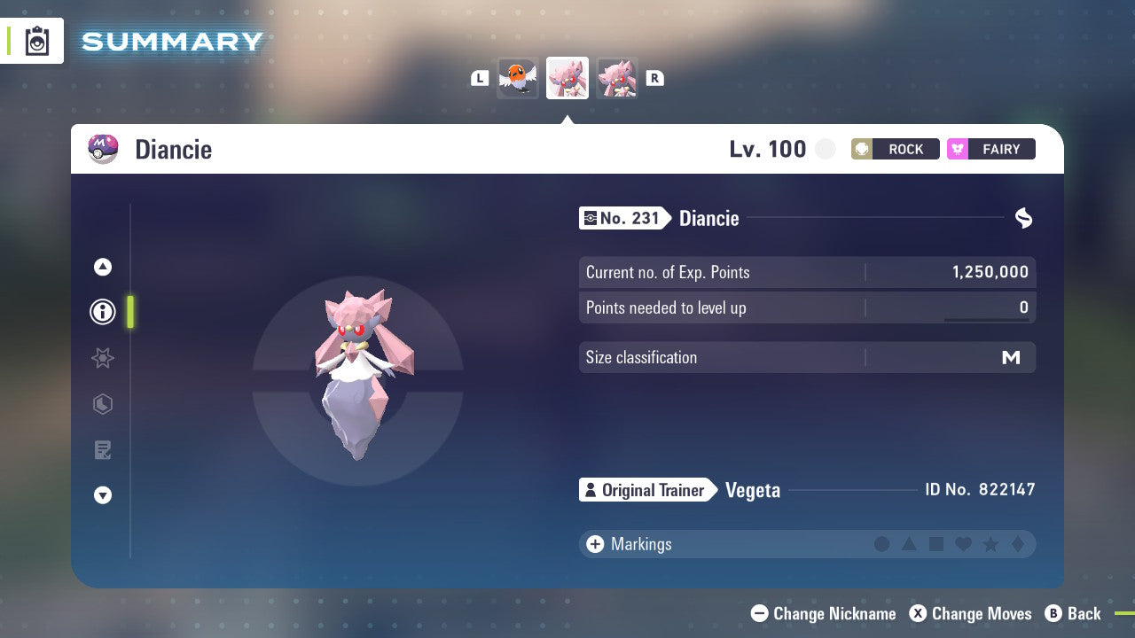 Pokemon Legends ZA Diancie 6IV-EV Trained - Pokemon4Ever