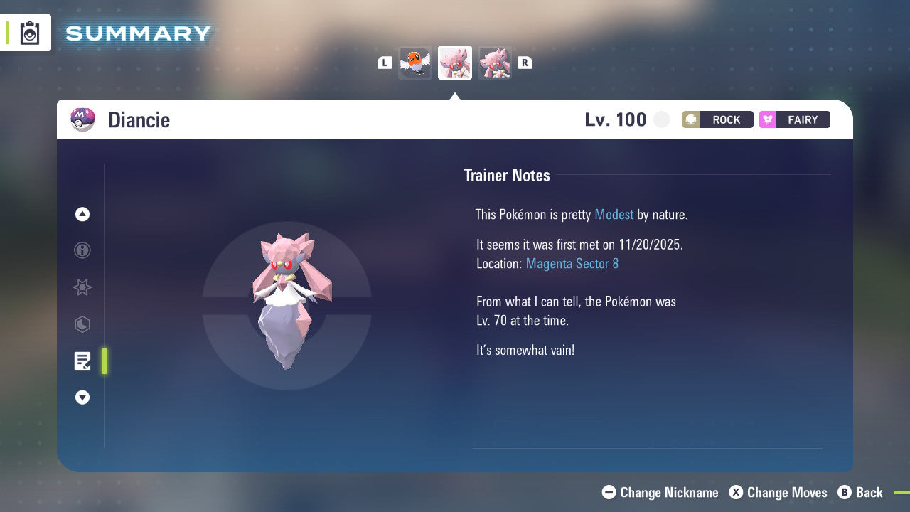Pokemon Legends ZA Diancie 6IV-EV Trained - Pokemon4Ever