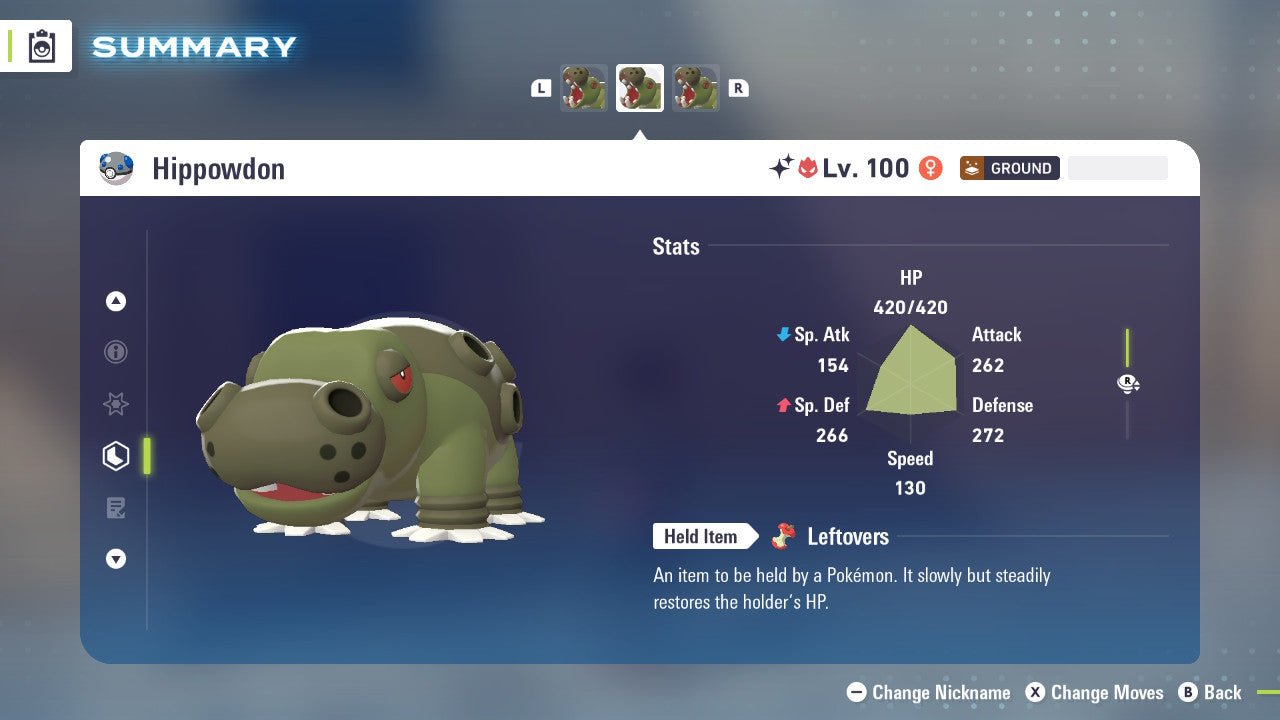 Pokemon Legends ZA Alpha Shiny Hippowdon 6IV-EV Trained - Pokemon4Ever