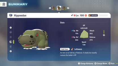 Pokemon Legends ZA Alpha Shiny Hippowdon 6IV-EV Trained - Pokemon4Ever