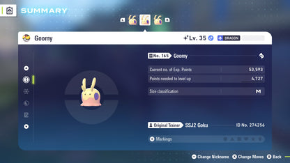 Pokemon Legends ZA Shiny Goomy 6IV-EV Trained