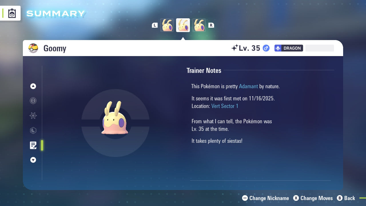 Pokemon Legends ZA Shiny Goomy 6IV-EV Trained