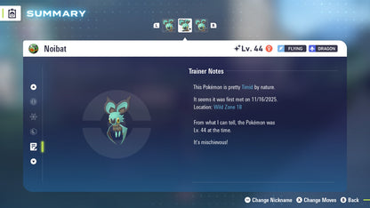 Pokemon Legends ZA Shiny Noibat 6IV-EV Trained - Pokemon4Ever