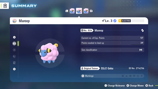 Pokemon Legends ZA Shiny Mareep 6IV-EV Trained - Pokemon4Ever