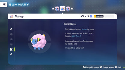 Pokemon Legends ZA Shiny Mareep 6IV-EV Trained - Pokemon4Ever