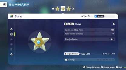Pokemon Legends ZA Shiny Staryu 6IV-EV Trained - Pokemon4Ever