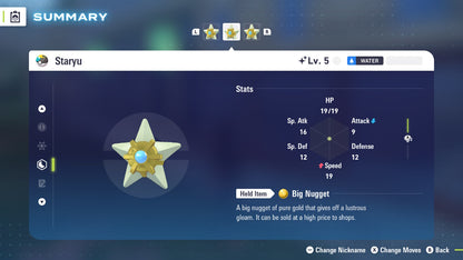 Pokemon Legends ZA Shiny Staryu 6IV-EV Trained - Pokemon4Ever