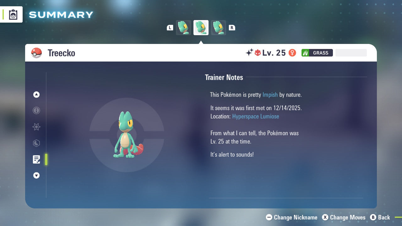 Pokemon Legends ZA Alpha Shiny Treecko 6IV-EV Trained - Pokemon4Ever