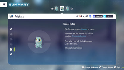 Pokemon Legends ZA Alpha Shiny Frigibax 6IV-EV Trained - Pokemon4Ever