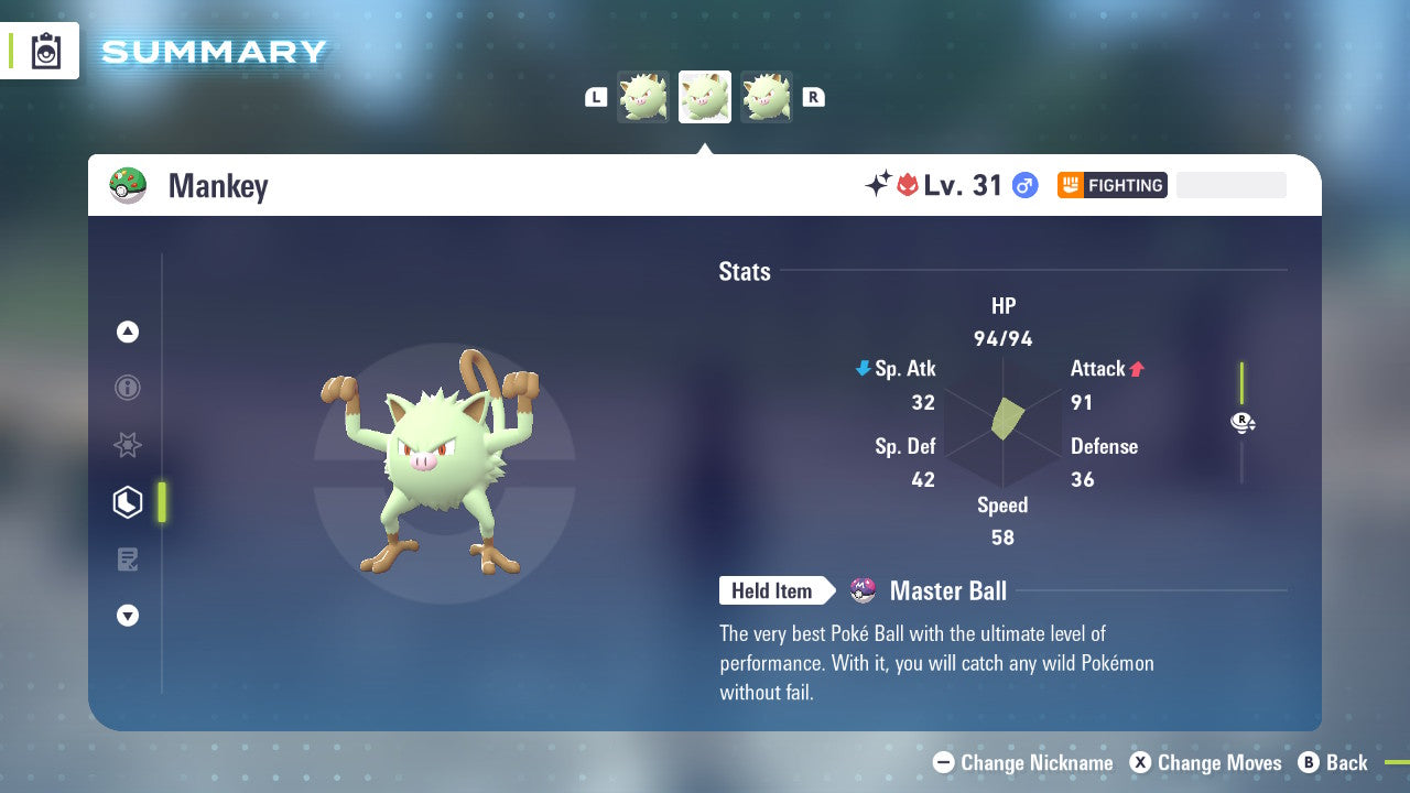 Pokemon Legends ZA Alpha Shiny Mankey 6IV-EV Trained - Pokemon4Ever