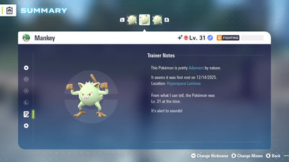 Pokemon Legends ZA Alpha Shiny Mankey 6IV-EV Trained - Pokemon4Ever