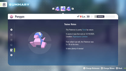 Pokemon Legends ZA Alpha Shiny Porygon 6IV-EV Trained - Pokemon4Ever
