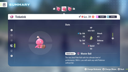 Pokemon Legends ZA Alpha Shiny Tinkatink 6IV-EV Trained - Pokemon4Ever