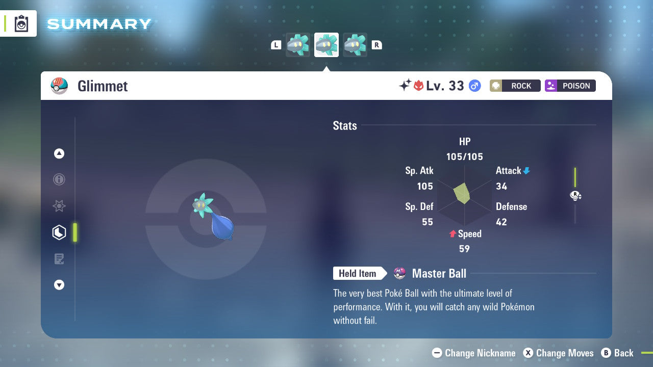 Pokemon Legends ZA Alpha Shiny Glimmet 6IV-EV Trained - Pokemon4Ever