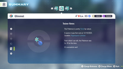 Pokemon Legends ZA Alpha Shiny Glimmet 6IV-EV Trained - Pokemon4Ever