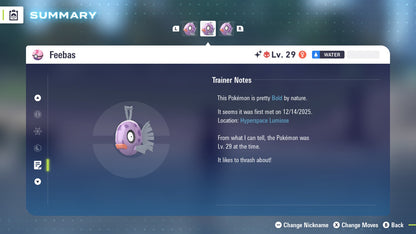 Pokemon Legends ZA Alpha Shiny Feebas 6IV-EV Trained - Pokemon4Ever