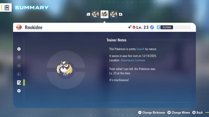 Pokemon Legends ZA Alpha Shiny Rookidee 6IV-EV Trained - Pokemon4Ever