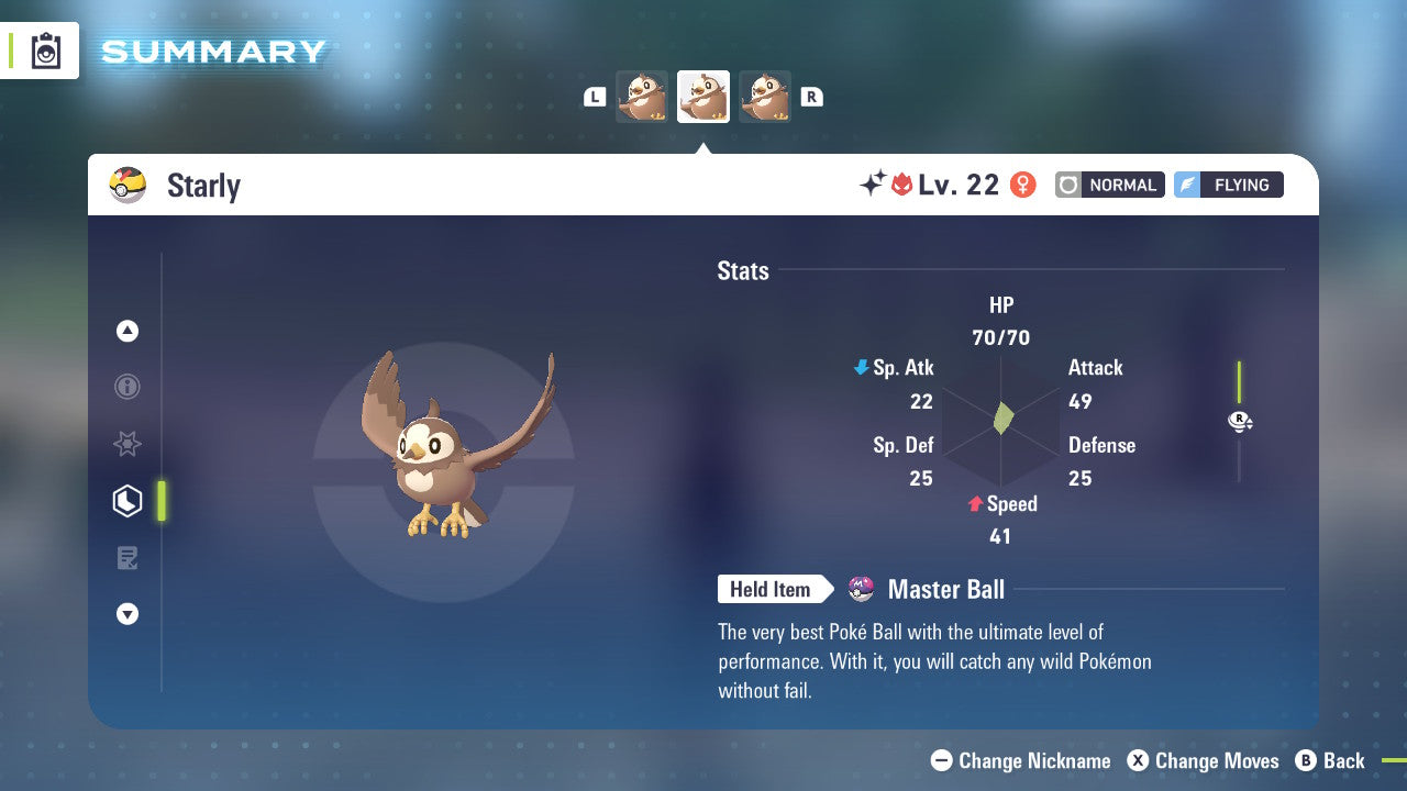 Pokemon Legends ZA Alpha Shiny Starly 6IV-EV Trained - Pokemon4Ever