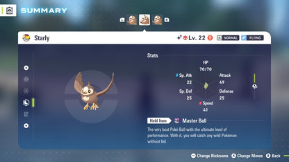 Pokemon Legends ZA Alpha Shiny Starly 6IV-EV Trained - Pokemon4Ever