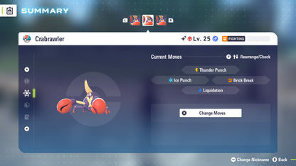 Pokemon Legends ZA Alpha Shiny Crabrawler 6IV-EV Trained