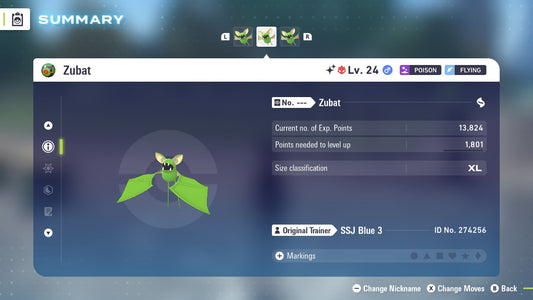 Pokemon Legends ZA Alpha Shiny Zubat 6IV-EV Trained - Pokemon4Ever