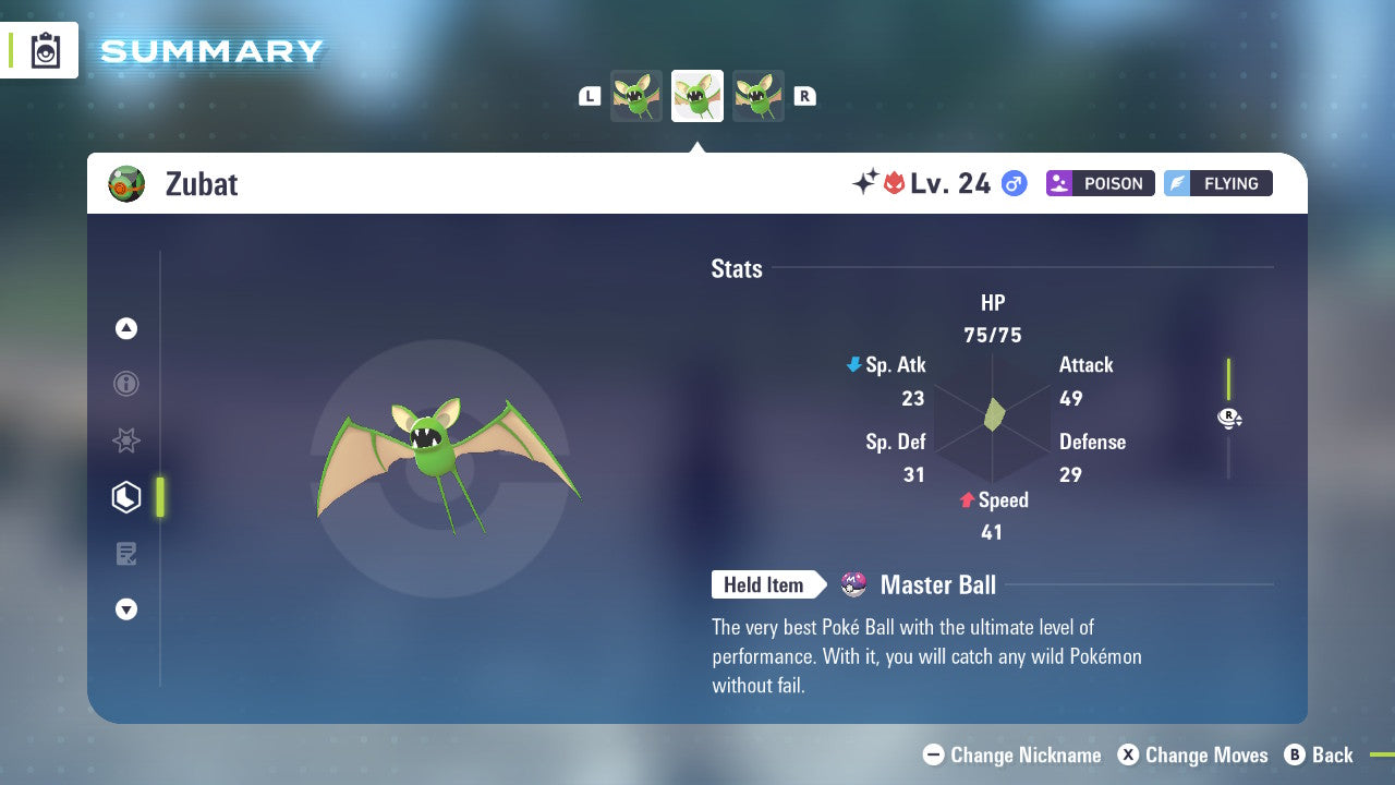Pokemon Legends ZA Alpha Shiny Zubat 6IV-EV Trained - Pokemon4Ever