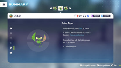 Pokemon Legends ZA Alpha Shiny Zubat 6IV-EV Trained - Pokemon4Ever