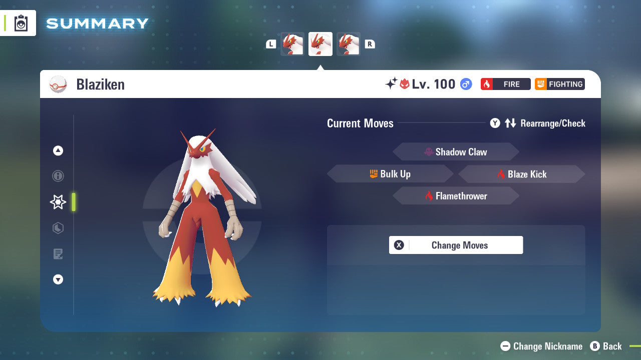 Pokemon Legends ZA Alpha Shiny Blaziken 6IV-EV Trained