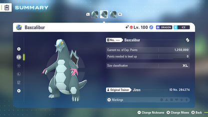 Pokemon Legends ZA Alpha Shiny Baxcalibur 6IV-EV Trained - Pokemon4Ever